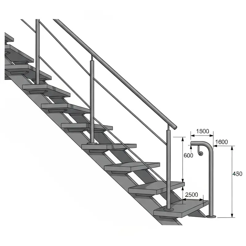 Proyecto de herrería — Barandal industrial