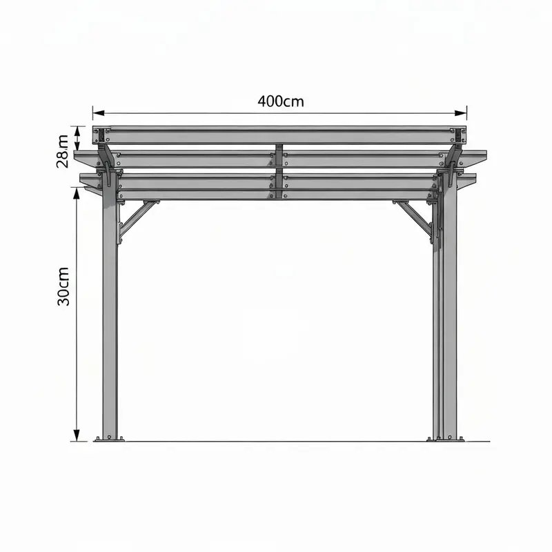 Proyecto de herrería — Pérgola metálica