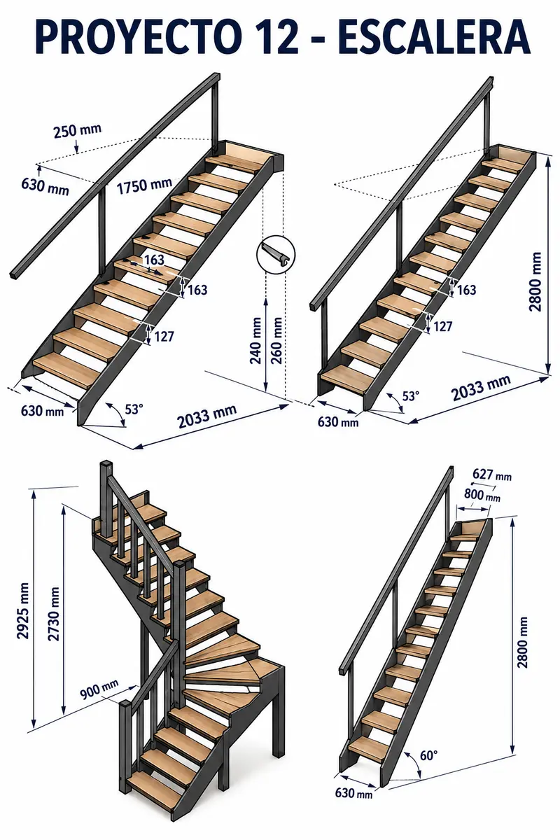 Proyecto de herrería — Escalera con barandal